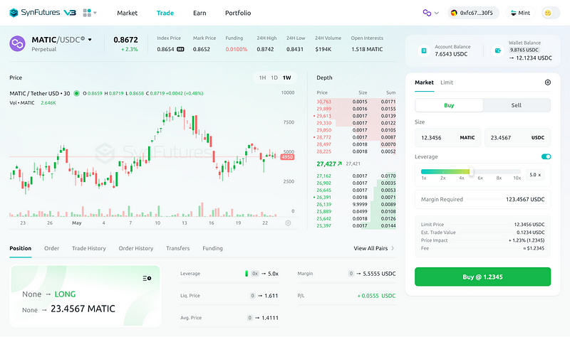 SynFutures v3 dapp interface