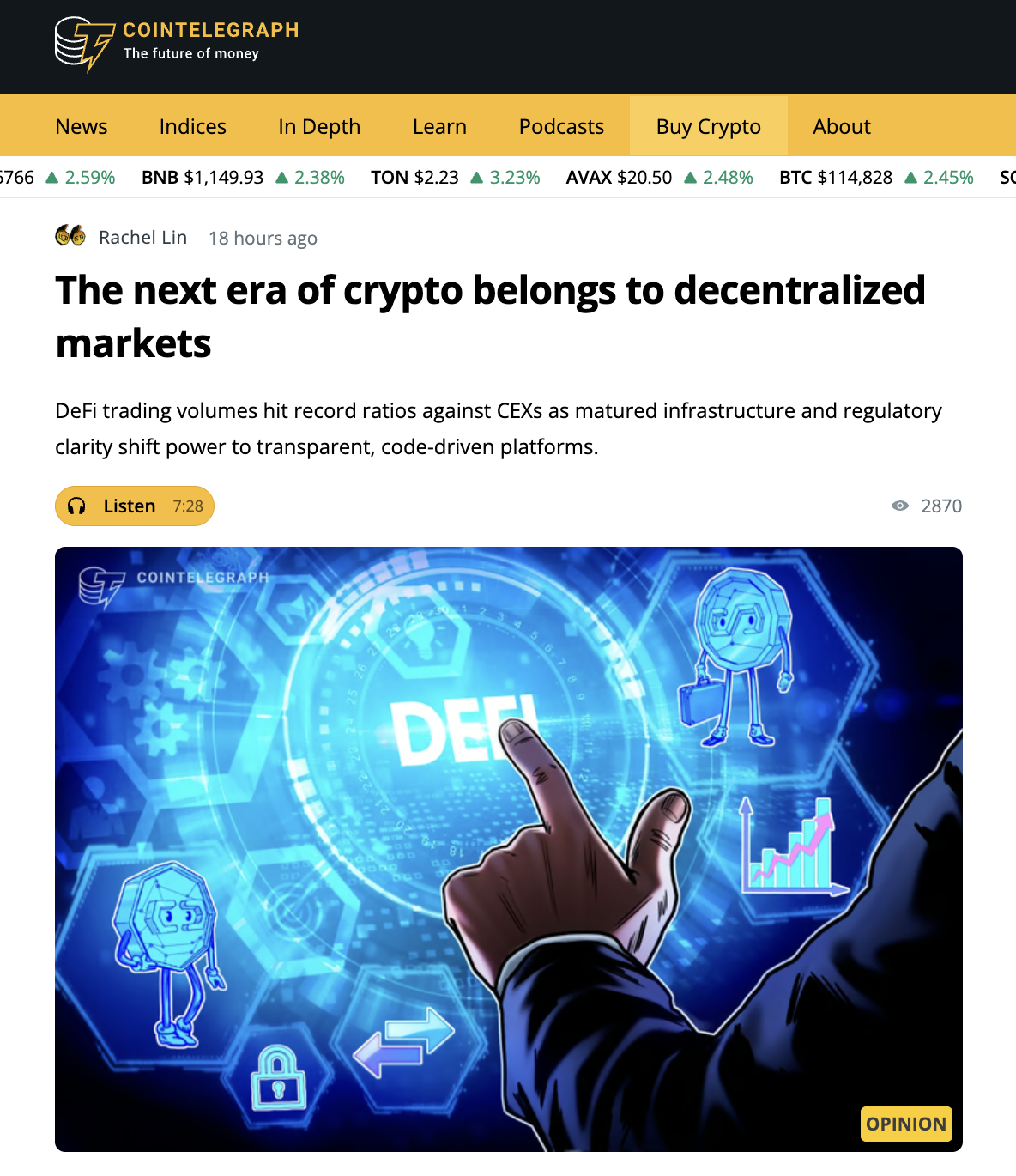 The Next Era of Crypto Belongs to Decentralized Markets